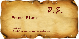 Prusz Piusz névjegykártya